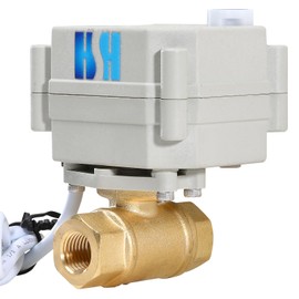 HSH-Flo 3/8 inch Two Way Brass 12VDC 2 Wires Reverse Polarity On/Off Electrical Motorized Ball Valve
