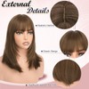 Brown Bob Wig with Bangs Shoulder Length Straight Wigs for