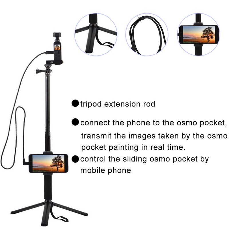 For DJI OSMO POCKET Gimbal Camera Extension Selfie Stick Tripod
