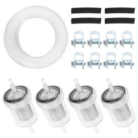 Petrol Filter, Fuel Filter, Petrol Filter Moped, 4 Petrol Filters + 4 m Fuel Hose + 4 Fuel Hoses + 8 Hose Clamps for Webasto, for Eberspacher