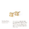Noelmarket 925 Silver Earrings, Hypoallergenic, Women's, Clover, Quatrefoil Flowers, Stylish,
