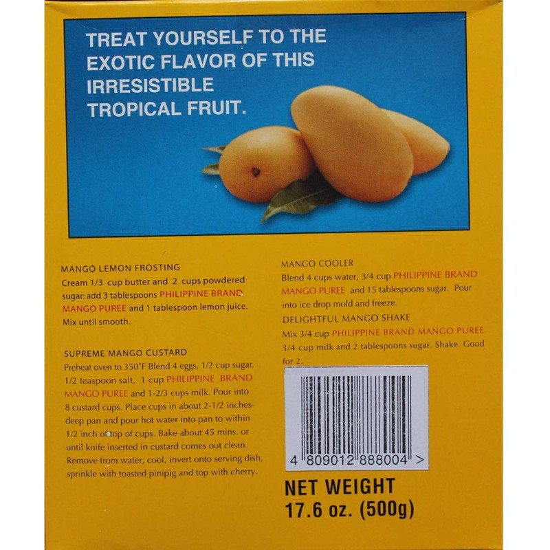 Philippine Brand Mango Puree, 17.6 oz (500 g), Seasonal Sales