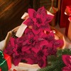 Alupssuc 20 Pcs 6'' Red Glitter Poinsettia Artificial Christmas Flowers