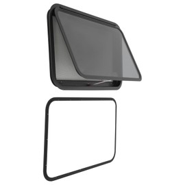 RibasuBB RV Exit Window, 36” W X 22” H Camper RV Emergency Window with Screen & Trim Kit Horizontal RV Emergency Exit Window for Camper Van Trailer Motorhome