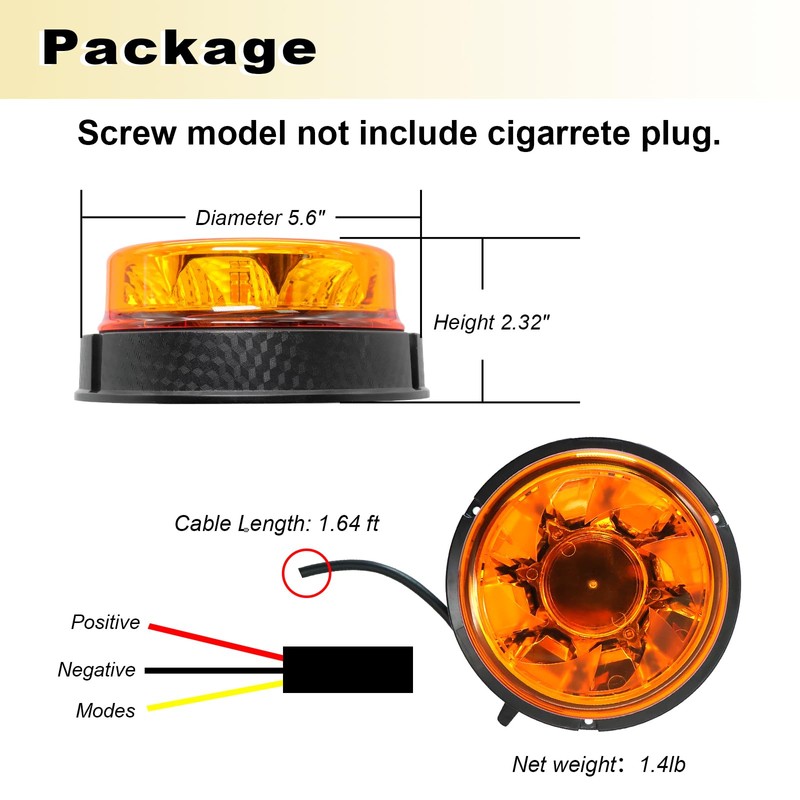 Agrieyes Beacon LED Strobe Lights with Replaceable Lens, Emergency Warning