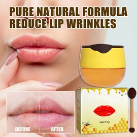 Lip Bee Balm 2pcs Lip Bee Balm Moisturising Creams Honey Lip Balm Repair Dry Skin Deeply Moisturized Lips Fading Lip Lines