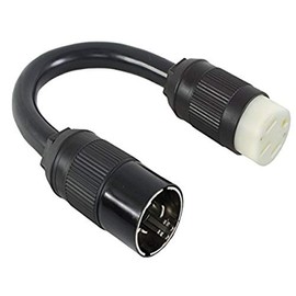 Conntek PSS21450 1.5-Feet 50-Amp 125/250-volt Shore Power SS2-50P/ Generator CS6365 Locking Plug to NEMA 14-50R Female Connector, Black