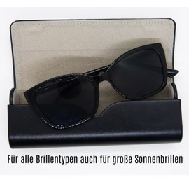 BELESI Glasses Case Hard Case with XL Glasses Cleaning Cloth – Glasses Case for Men and Women – Hard Case – Glasses Case + Microfibre Cloth, black