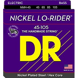 DR Strings Nickel Lo-Rider - Nickel Plated Hex Core Bass 45-105