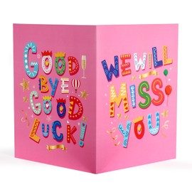 Goodbye Good Luck Card, 40 x 27 cm Large Greeting Card with Envelope, Leaving Card, Congratulations Card for New Job Card, We Will Miss You Card for Colleagues, Retirement