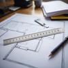 15cm/ 6inch Double-Sided Scale Metric Ruler, Stainless Steel Straight Ruler