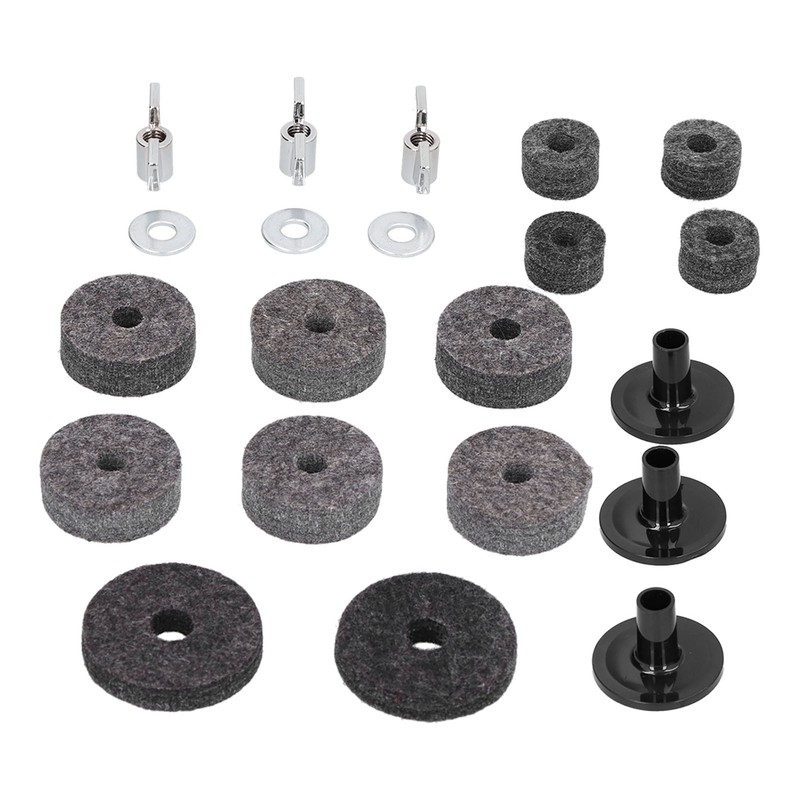 21Pcs Cymbal Felt Clutch Bracket Tube Drum Accessory with Stainless