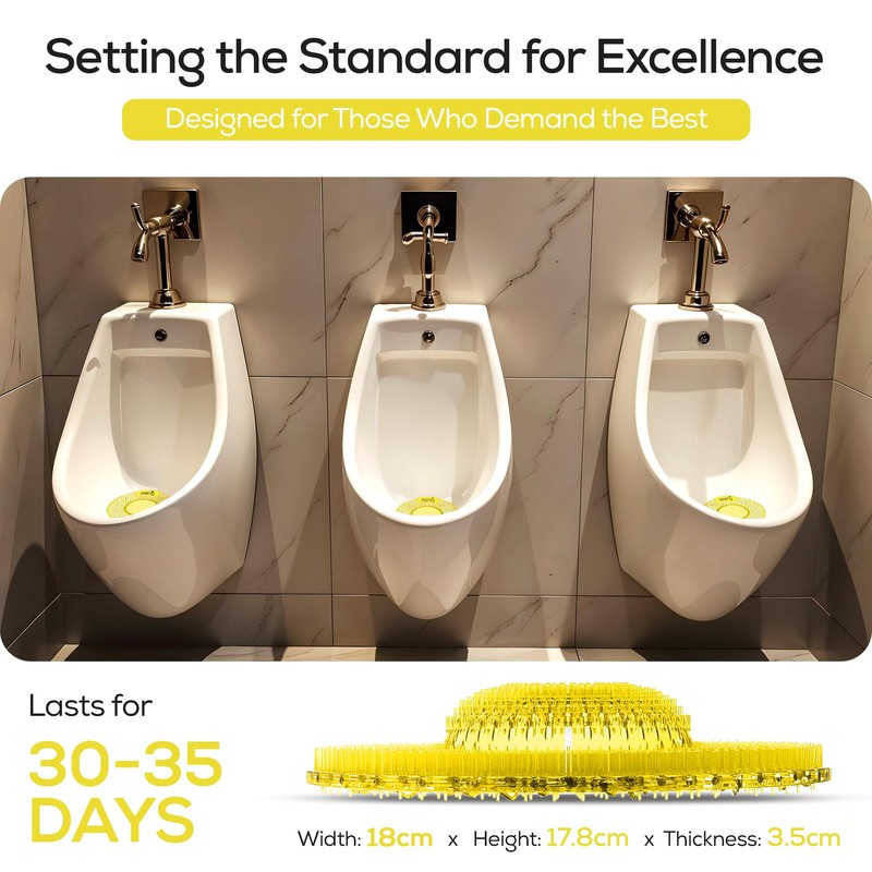Alwees Fresh Spiral Urinal Mats - 4-in-1 Urinal Screen for