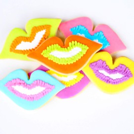 ½ Dz. Neon Lip Cookies! A Kiss Cures Everything! Give Thanks for a job well done! Appreciation Gift or Event Favors!