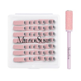 MelodySusie 50 Pcs Nail Drill Bits Small Sanding Bands with 3.1mm Mandrel Bit, 120 Medium Grit Nail File for Acrylic Nails Gel Nail Care - Color: 240 Grit - Pink
