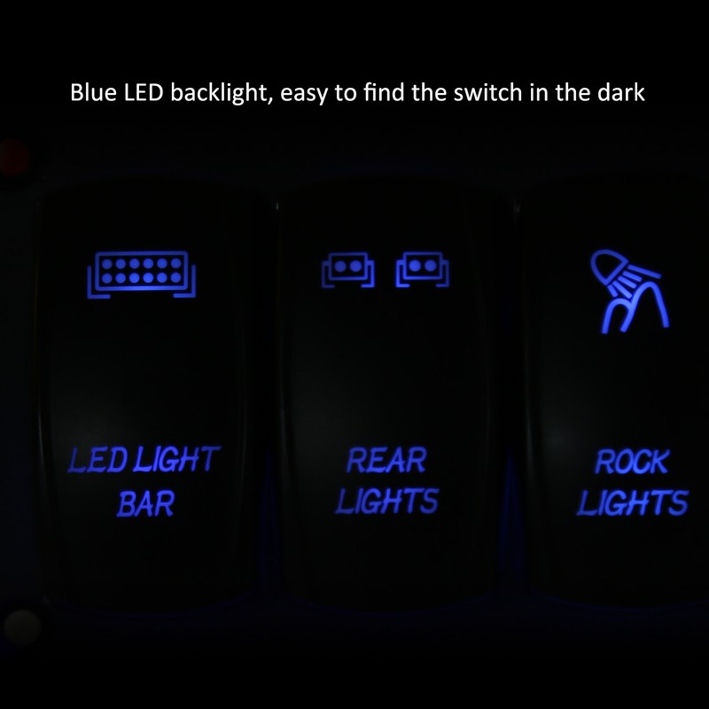 5Pin 3 Gang Rocker Switch Panel Led Light Bar Switch
