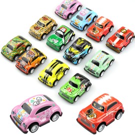 hocadon Pack of 12 Mini Pull Back Cars, Alloy Small Cars for Children, 5.5 x 3.3 x 3 cm Pull Back Cars for Party Bags Fillers
