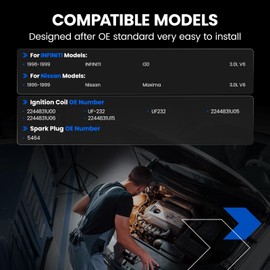 SYKRSS 6-Pack UF232 Ignition Coils & 5464 Spark Plugs Kit Compatible with Nissan Maxima 1995-1999 Compatible with Infiniti I30 1996-1999, V6 3.0L - Replaces 2244831U00 UF-232 2244831U05 2244831U06