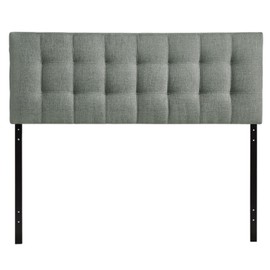 Modway Lily Tufted Linen Fabric Upholstered Full Headboard in Gray