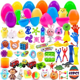 Lubibi Prefilled Easter Egg With 48pcs Fidget Toys, Perfect for Easter Egg Hunts, Party Favors, Easter Party, Easter Basket Decorates, Classroom Celebrations, Unique Easter Gift for kids
