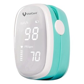 VitalCare  Oxímetro de Pulso YX100 Menta  LED Brillante  Apagado Automático  Mide SpO2, Pulso y Fuerza  Compacto y Preciso                            