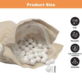 Inkurie Ceramic Pie Weights, 720g Reusable Baking Beans Natural Pie Crust Weights with Drawstring Bag Natural Ceramic Stoneware Pastry Utensils for Blind Baking Crust (10mm)