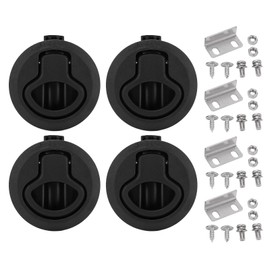 61mm/2.4in Marine Flush Pull Slam Latch Round Ring Lock Boat Cabinet Hardware for Hatches Yachts RVs