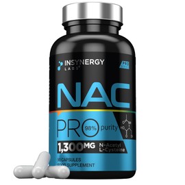 NAC Pro 98% Purity NAC Supplement, Ultra Premium 1,300MG N-Acetyl-Cysteine NAC Powder 90 Vegan Capsules