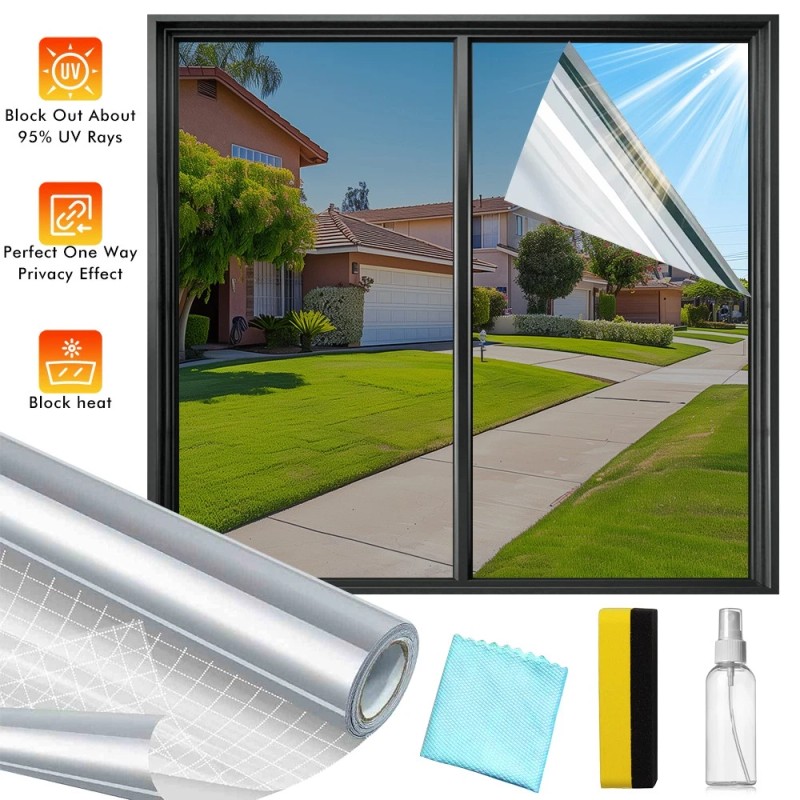 Unbranded One Way Privacy Window Film 17.7"x78.7" Window Tint Home