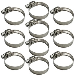 Yamakal Hose Band, Stainless Steel Band, Hose Clamp, SUS304 Stainless Steel, Adjustable, Strong Fixing, Pack of 10, 0.7 - 1.3 inches (18 - 32 mm)