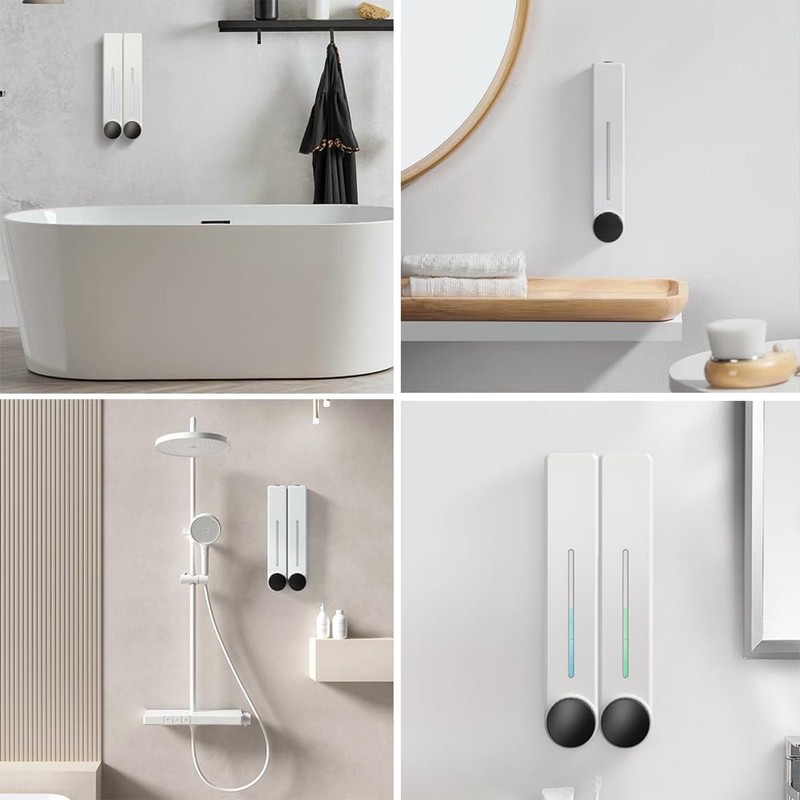 Liquid Soap Dispenser Wall Mount, 3 Chamber Bathroom Shower Pump