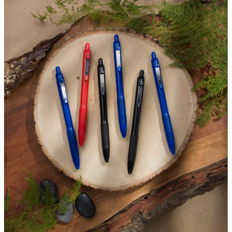 Zebra Pen Z-Grip Recycled Retractable Ballpoint Pens,1.0mm, Blue Ink, Durable