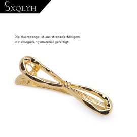 SXQLYH Pack of 3 Hair Clips, Hair Clips, Metal Clips, Hair Clip Girls, Ponytail Clips, Non-Slip Crocodile Hair Clips, Hair Accessories for Girls, Women (Gold-C)