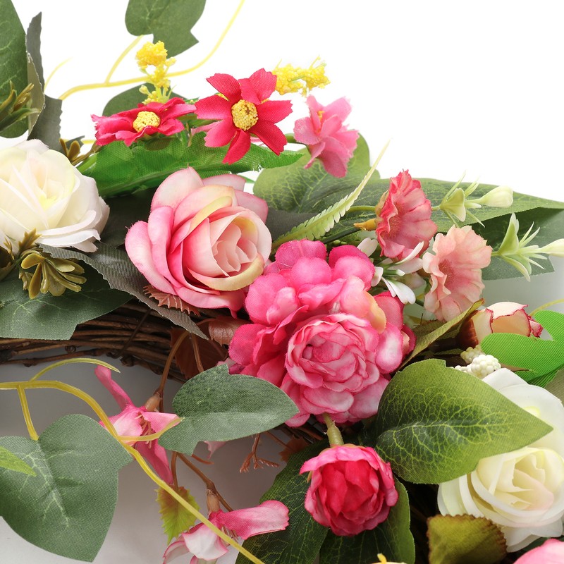 European Simulation Spring Wreath Artificial Flower Lintel Wreath Hanging Decoration