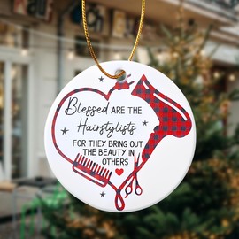 Hairdresser Hair Stylist Christmas Ornaments Gifts for Hairstylist Hairdresser for Barber Beautician Hanging Ornament Gift for Hair Stylist Xmas Birthday Gifts for Best Friend Daughter
