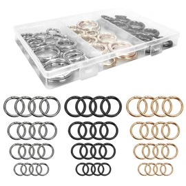 48 Pcs Spring Gate O Ring Round Carabiner Snap Clip 20mm,24mm,27mm,33mm,Key Rings for DIY Craft Necklaces Bracelet Pendant Link Connect Rings(Gold, Silver, Gun Black)