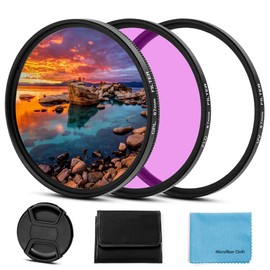 Fotover 67mm Universal UV CPL FLD Filter Kit UV Protection Filter Circular Polarizing Filter Kit with Center Clamp Lens Cap for Canon Nikon Sony Pentax Olympus Fuji Camera