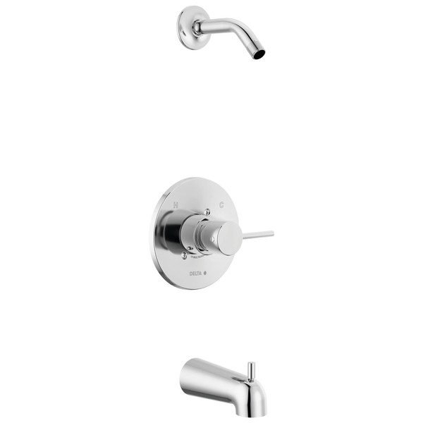 Delta Faucet Modern Chrome Tub Shower Faucet Set, Shower Trim Kit, Shower Fixtures, Bathtub Faucet Set, Shower Handle, Chrome T14459-LHD-PP (Shower Head and Valve Not Included)