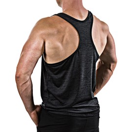 Satire Gym Fitness String Men's Functional Sports Clothing Suitable for Workout, Training Tank Top, black, xxl