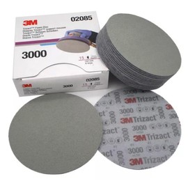 3-M 02085 P3000 Foam Disc Sanding Paper - Reduce Compounding Time - Consistent Cut & Long Life - Versatile Attachment for Quick Changes - Wet/Dry Use - Refining 1500-2000 Grit Sand Scratches