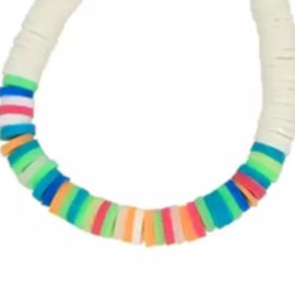 Kaleidoscope Earrings Multi-Color Katsuki Bead Teardrop Hoops Neon Bright White