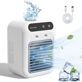 Portable Air Conditioners, Personal Mini Air Cooler Portable, 120° Head Shaking Design & 3 Wind Speed & 7 LED Light, Room Air Conditioner for 2 Cool Air Spray Personal Air Cooler for Room and Office