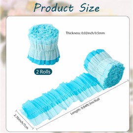 CRASPIRE Crepe Paper Streamers 2 Rolls 2.8in/7cm Blue Birthday Party Tissue Decorations Wedding DIY Craft Graland for Celebrate Graduation Anniversary Bridal Shower Thanksgiving Christmas Supplies