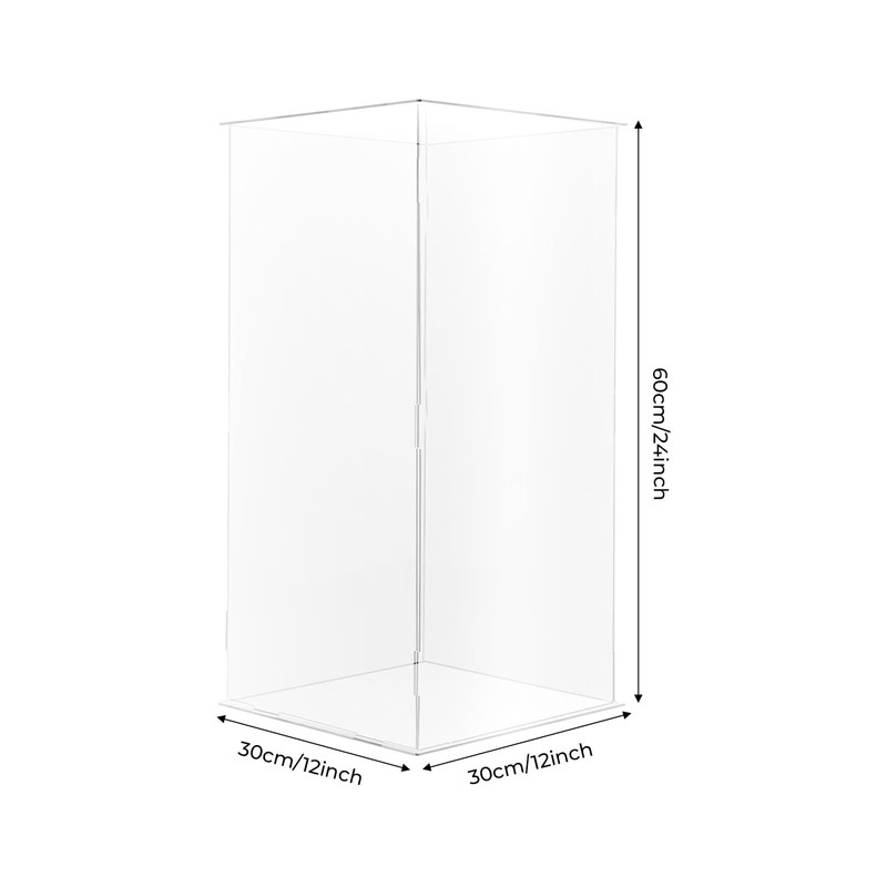 Beuioslyr 24" Clear Acrylic Display Stand, Acrylic Display Box For