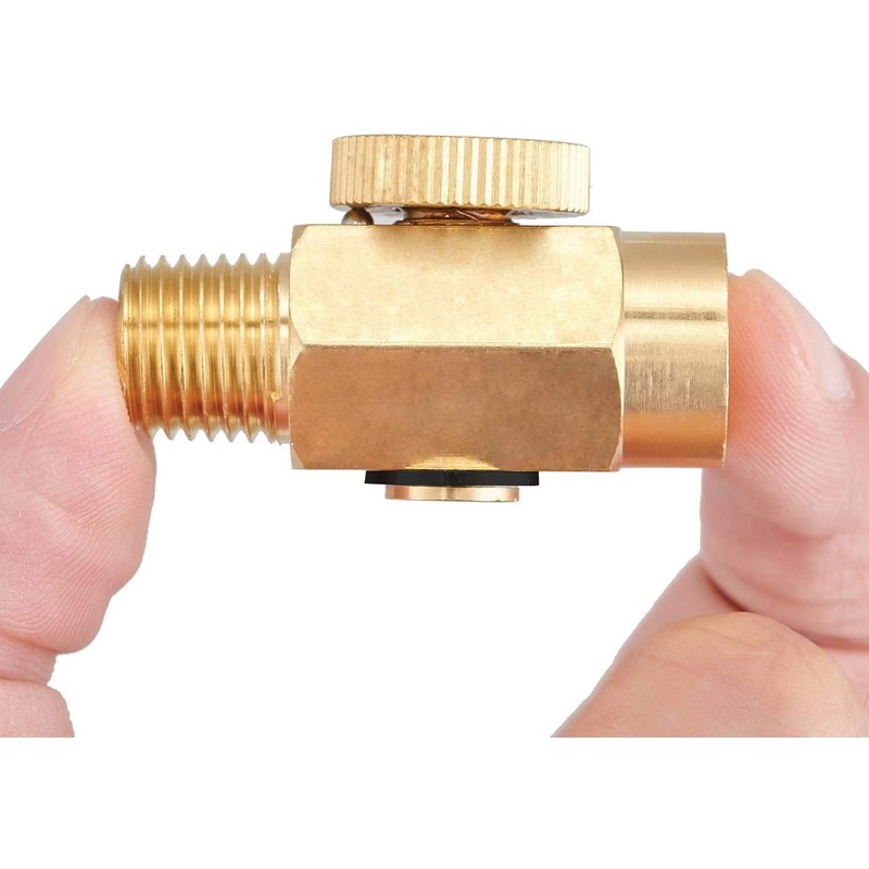 Shiwaki Brass In-Line Air Flow Regulator Valve 1/4" NPT Male