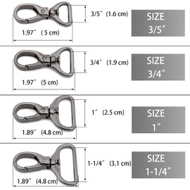 Oval Snap Hooks,10 PCS Heavy Duty Purse Hardware Lobster Clasp Keychain Clip Purse Making Accessories (1 1/4",Brushed Brass)