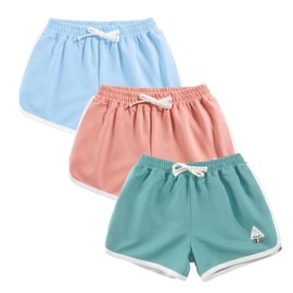 Rolanko Pantalones Cortos de delfín Activo para niñas, 3 Paquetes para niños, Ciclismo, Correr, Verano, Playa, Deportes, A4, Azul, Rosa, Verde, 11-12 Años