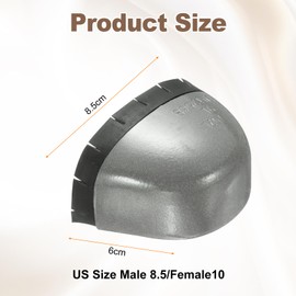 HARFINGTON 1 Pair Metal Foot Guard Toe Cover for Work Shoes US Size Male 8.5/Female10 Safety Shoe Caps with Rubber for Men and Women Factory Workplace Protection, Gray