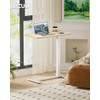 BIZUM Adjustable Bedside Table with Swivel Hidden Wheels Pneumatic Rolling
