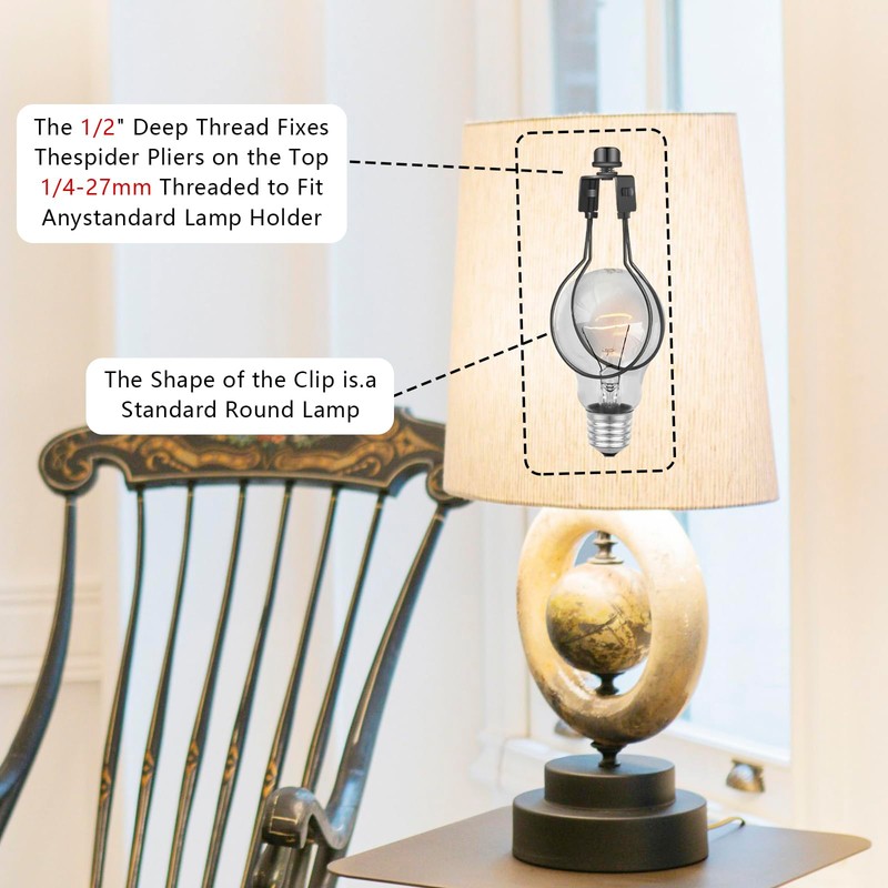 Lamp Shade Light Bulb Clip Adapter, Clip on Lampshade Adapter